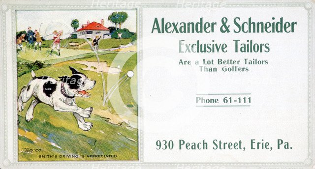 Business card for Alexander and Schneider Tailors, c1900. Artist: Unknown
