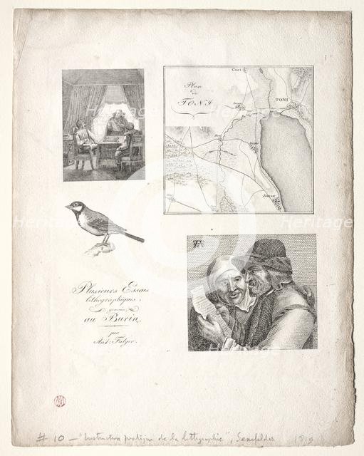 Lart de la litographie:Four Subjects after Falger. Creator: Alois Senefelder (German, 1771-1834).
