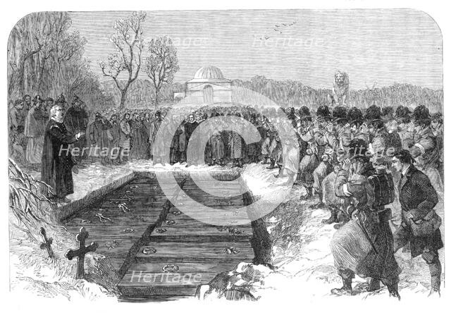 The War in Schleswig: burial of sixty Austrian and Danish soldiers at Flensburg..., 1864. Creator: Unknown.