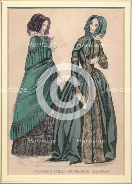 'Walking & Public Promenade Dresses', c19th century. Creator: Unknown.