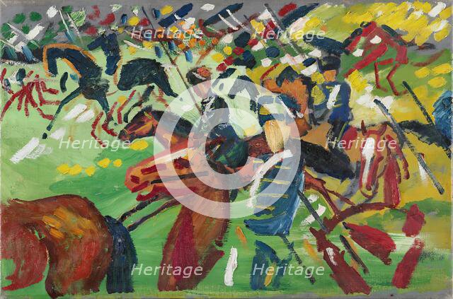 Hussars on a Sortie, 1913. Creator: August Macke.