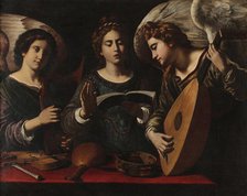 Saint Cecilia and two musician angels, Early 17th century. Creator: Gramatica (Grammatica), Antiveduto (1571-1626).