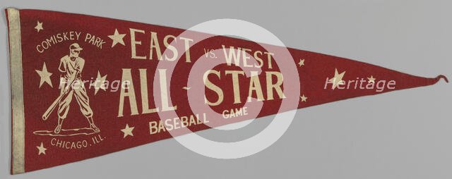 Pennant from a Negro League East vs. West All-Star Game, ca. 1933. Creator: Unknown.