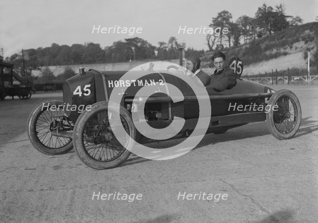 Horstman of TL Edwards, JCC 200 Mile Race, Brooklands, 1921. Artist: Bill Brunell.