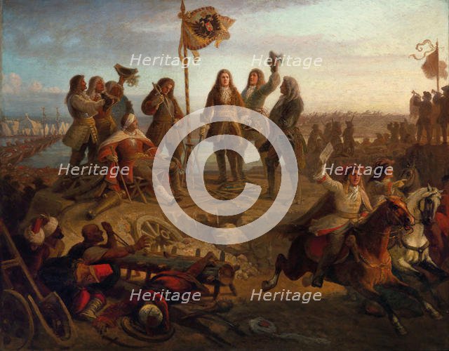 Prince Eugene sends a messenger to the Emperor, informing him of his victory …, ca 1860. Creator: Engerth, Eduard von (1818-1897).