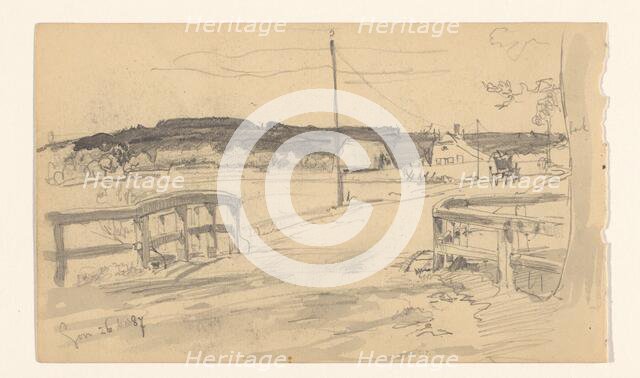 Landscape with bridge and farms near Son, 1887. Creator: Jan Hoynck van Papendrecht.