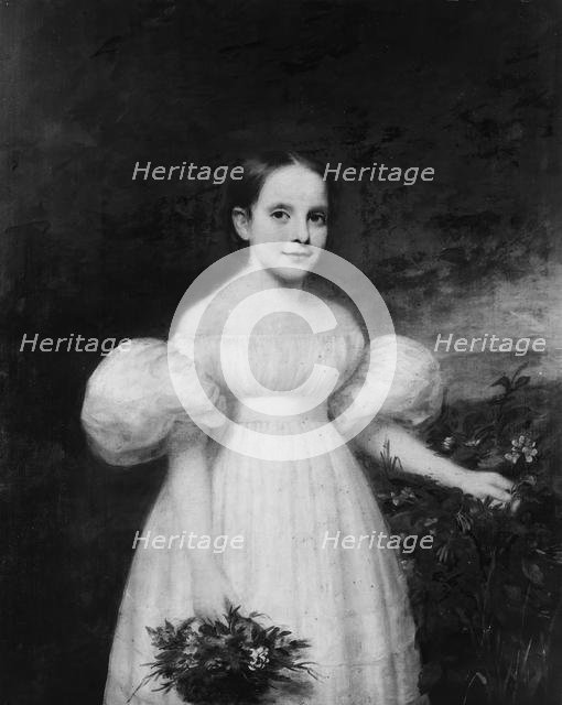 Portrait of a Girl with Flowers, ca. 1835. Creator: Samuel Lovett Waldo.