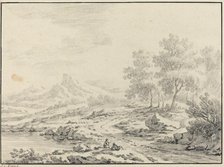 Two Men Resting near a Lake. Creator: Johann Christoph Dietzsch.