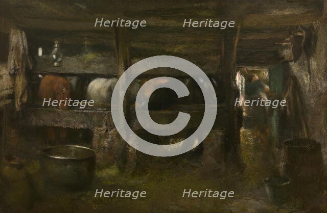 Horse Stable, c1860-1900. Creator: Jan Stobbaerts.