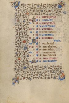 Decorated Calendar Page; Book of Hours, about 1420. Creator: Unknown.