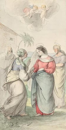 Visitation of Mary, c1830/1840. Creator: Josef Danhauser the Younger.