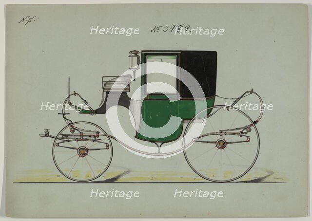 Design for Brougham, no. 3989, 1887., 1887. Creator: Brewster & Co.
