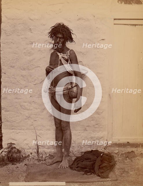 Man in Loincloth with Strands of Beads, 1860s-70s. Creator: Unknown.