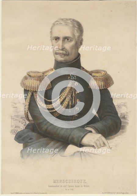 Prince Alexander Sergeyevich Menshikov (1787-1869), 1855. Artist: Anonymous  