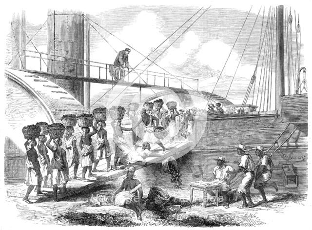 Coaling a Royal Mail steam-packet at Kingston, Jamaica, 1865. Creator: Unknown.