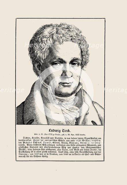 Portrait of Ludwig Tieck  (1773-1853). Creator: Anonymous.