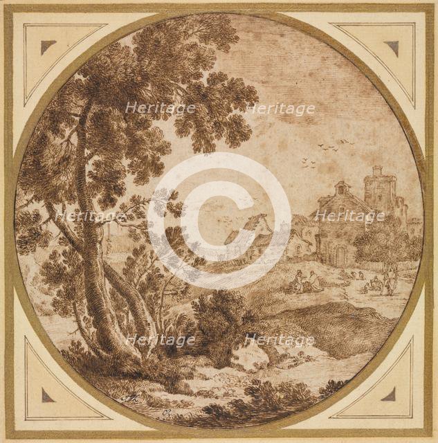 Landscape with Buildings and Figures, second half 1600s(?). Creator: Onorio Marinari (Italian, 1627-1715).