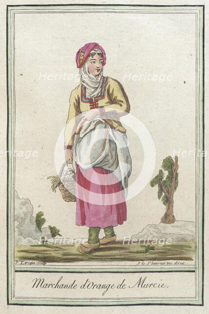 Costumes de Différents Pays, 'Marchande d'Orange de Murcie', c1797. Creators: Jacques Grasset de Saint-Sauveur, LF Labrousse.