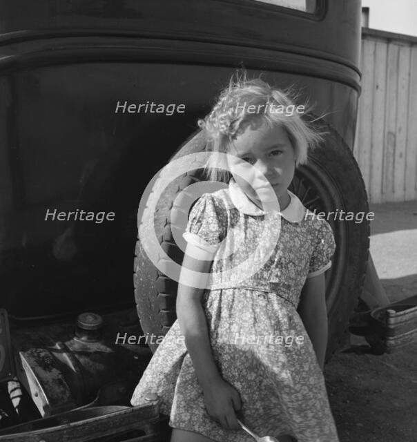 Arkansas girl in migrant camp near Greenfield, Salinas Valley, California, 1939. Creator: Dorothea Lange.