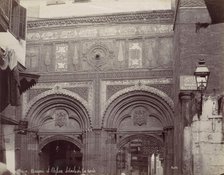Caire. Mosquée el-Arhar, détails de la porte, 1870s. Creator: Felix Bonfils.