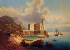 View of Miramare Castle and Trieste. Creator: Jankowski, Johann Wilhelm (1825-1870).