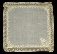 Court presentation handkerchief, Belgian, 1840-60. Creator: Unknown.