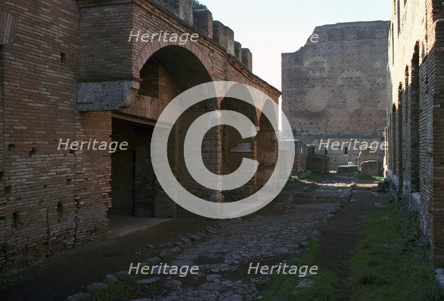 Street scene in the Roman city of Ostia, 2nd century. Artist: Unknown