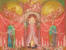 Le Palais de la Reine de Volupte. Set design for the Opera "La légende de Saint-Christophe"..., 1920 Creator: Denis, Maurice (1870-1943).