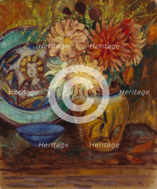 Chrysanthemums, 1927. Creator: Alfred William Finch.