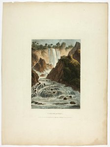 Cascade of Terni, plate fourteen from the Ruins of Rome, March 28, 1798. Creator: Matthew Dubourg.