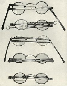 Various types of spectacles...of the late 18th and early 19th centuries, (1934).  Creator: Unknown.