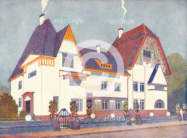 House at Darmstadt, designed by Professor Joseph Olbrich, c1900 (1901-1902). Artist: Josef Maria Olbrich.