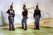 Reign of Isabella II. 1833 - 1868. Infantry, 1848, infantry soldiers: Sergeant Grenadier, Riflem…