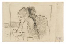Seated Tahitian Woman (recto), Sketches of Roosters and Chickens (verso), 1891/93. Creator: Paul Gauguin.