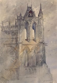 Southwest Tower, Amiens Cathedral, 1880. Creator: Cass Gilbert.