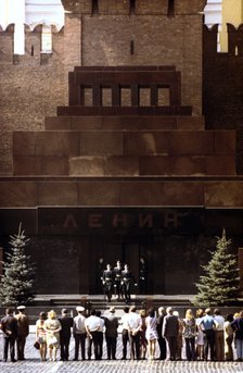 Changing of the guard at Lenin's mausoleum, Red Square, Moscow, 1980. Artist: Unknown