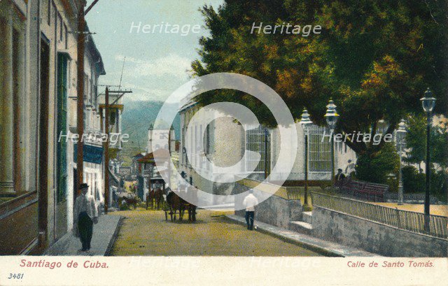 'Santiago de Cuba - Calle de Santo Tomas', c1910. Artist: Unknown.