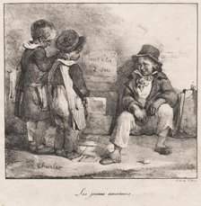 Sketch Book for the Use of Small Children: The Young Amateurs , 1822. Creator: Nicolas Toussaint Charlet (French, 1792-1845); Gihaut.