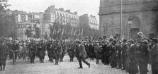 Mobilized French troops marching in Paris, France, August 1914. Artist: Unknown