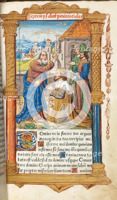 Printed Book of Hours (Use of Rome): fol. 65r, David and Samuel, 1510. Creator: Guillaume Le Rouge (French, Paris, active 1493-1517).