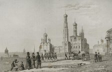 Ivan the Great Bell Tower, Moscow, Russia, 1839. Creator: Samuel Cholet.