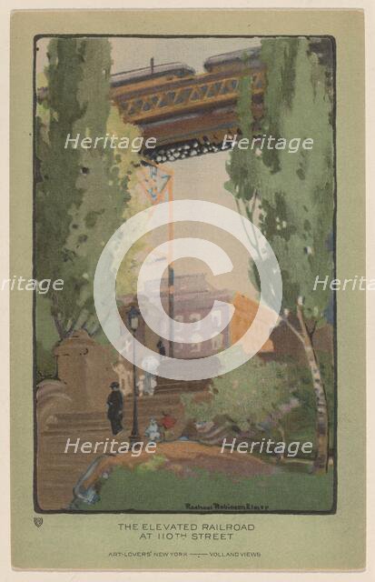 The Elevated Railroad at 110th Street, 1914. Creator: Rachael Robinson Elmer.