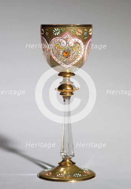 Gold Enamelled Stemmed Glass, c 1875- 1925. Creator: Unknown.