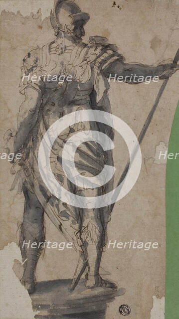 Statue of Standing Warrior, from Rear, n.d. Creator: Unknown.