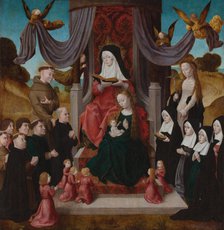 The Virgin and Child with Saint Anne (Anna Selbdritt), Saints Francis, Lidwina and donors, c. 1490-1 Artist: Netherlandish master  