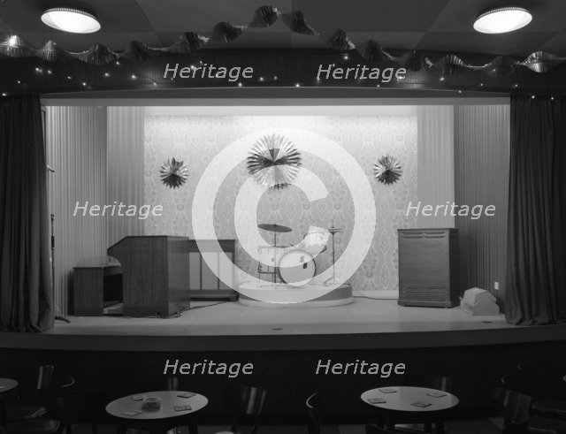 Miners' welfare club stage, South Yorkshire, 1967. Artist: Michael Walters