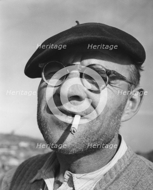 Umberto Bratti, a Donzere-Mondragon canal and power worker, 1952. Artist: Unknown