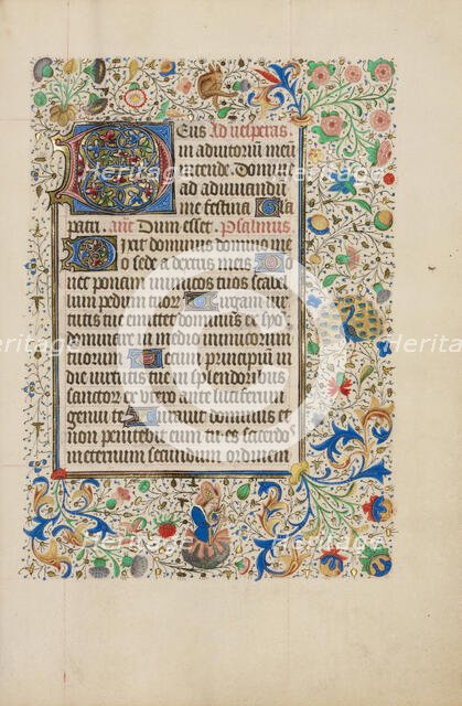 Decorated Text Page; Llangattock Hours, 1450s. Creator: Unknown.