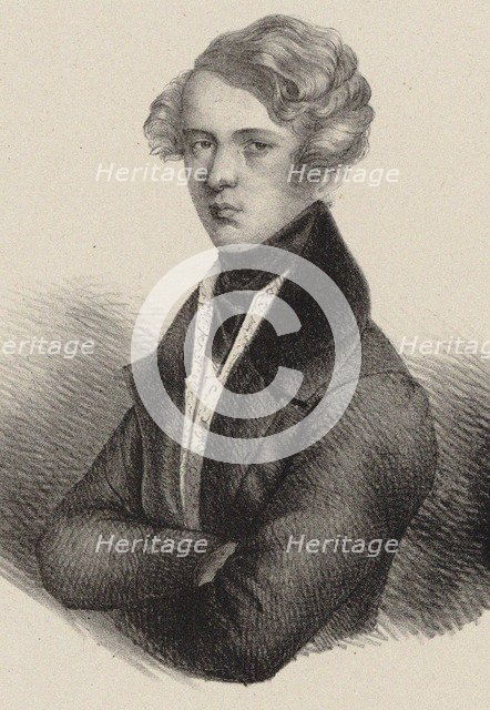 Portrait of the composer Theodor Döhler (1814-1856), First half of the 19th cent..