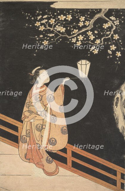 Woman Admiring Plum Blossoms at Night. Creator: Suzuki Harunobu.